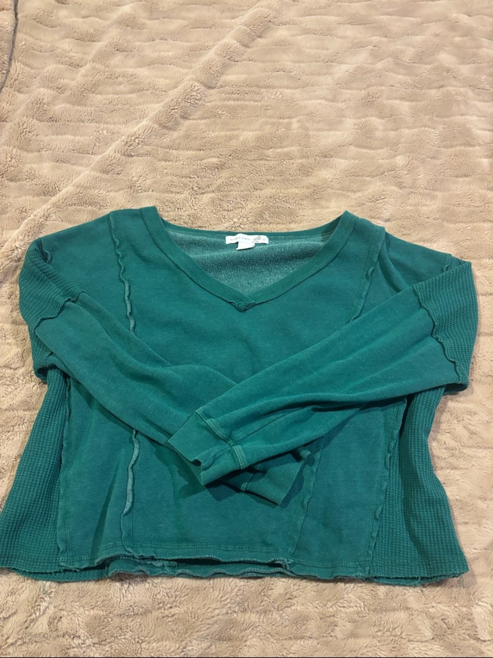 Altar'd State Teal V-Neck Lightweight Sweater